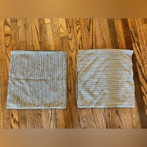 Set of 2 Gray Pottery Barn decorative pillows